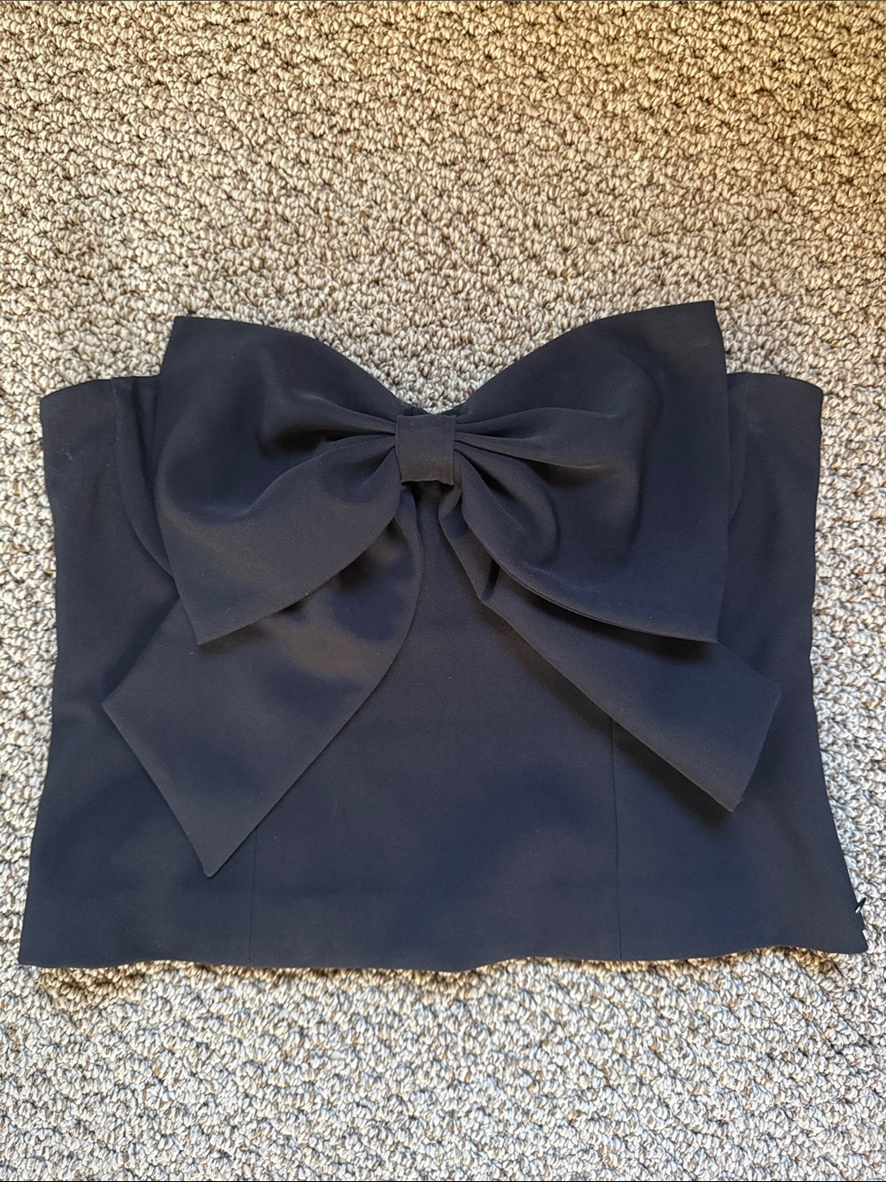 NBD Black Strapless Top with Oversized Bow